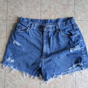 Denim Blue Distressed Women Shorts
